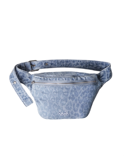 Lala Berlin - Becca Printed Denim Belt Taske - Washed Blue Leo